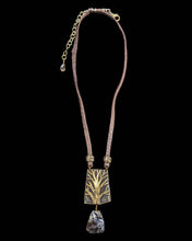 tree & smoky quartz pendant necklace