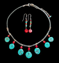 tribal turquoise & coral set
