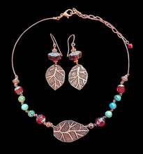 turquoise & glass leaf set