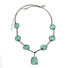 aqua fluorite & african glass set