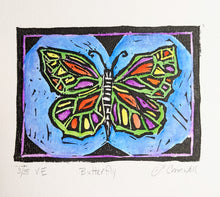 butterfly lino block print