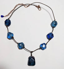 blue fluorite & african glass set