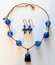 blue fluorite & african glass set