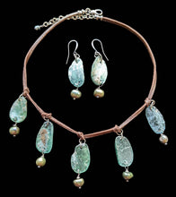 bohemian roman glass & pearl set