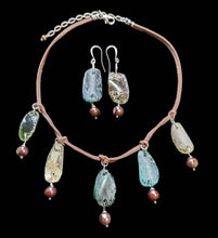 bohemian roman glass & pearl set # 2