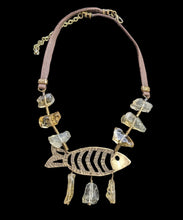 brass fish & citrine set