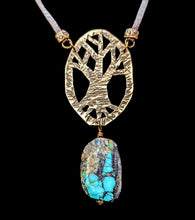 brass tree & turquoise set