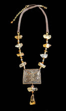 brass & citrine butterfly set