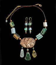bronze oak leaf & roman glass set - sunroot studio