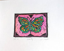 butterfly lino block print