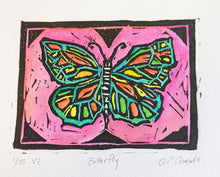butterfly lino block print