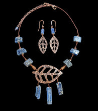 carved leaf & kyanite set