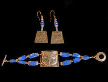 copper cat & lapis set