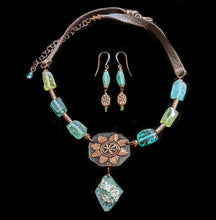 copper sunflower & roman glass set