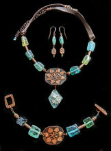 copper sunflower & roman glass set