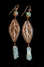copper leaf & kyanite earrings - sunroot studio