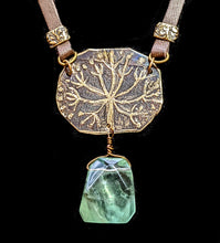 dill flower & fluorite pendant set