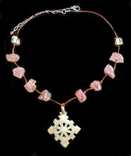 ethiopian cross & strawberry quartz set
