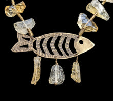 brass fish & citrine set