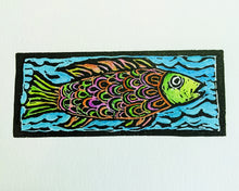 fish lino print