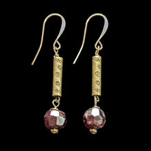 brass dragonfly & garnet set