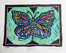 butterfly lino block print