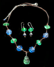 blue fluorite & african glass set - sunroot studio