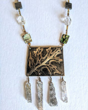 brass oak leaf & quartz set - sunroot studio