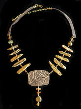 brass oak leaf & pearl set - sunroot studio