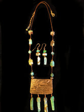 copper bunny with moon necklace set - sunroot studio