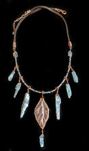 copper leaf & kyanite necklace - sunroot studio