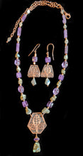 copper and  amethyst botanical necklace set - sunroot studio