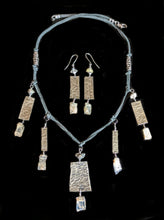 tribal nickel silver & moonstone set - sunroot studio