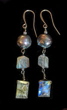ethiopian cross set with pearls & labradorite - sunroot studio