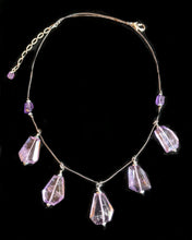 amethyst & quartz leather necklace set - sunroot studio