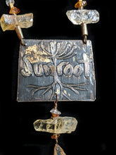 brass & citrine butterfly set