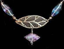 leaf & fluorite choker set