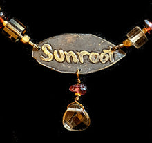 leaf & smoky quartz choker set