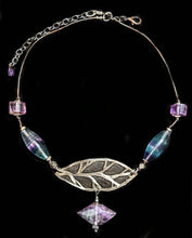leaf & fluorite choker set