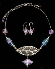 leaf & fluorite choker set