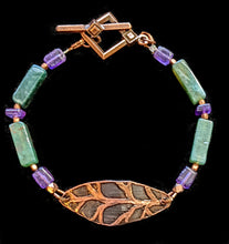 copper leaf & mixed stones set