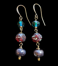 multicolored glass & pearl choker set
