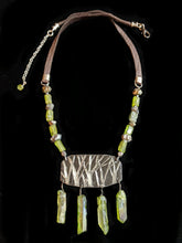 nickel silver trees & peridot necklace