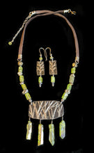 nickel silver trees & peridot set - sunroot studio