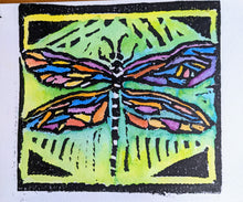 dragonfly lino print