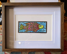 fish lino print