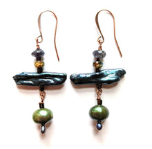 pearl & labradorite earrings - sunroot studio