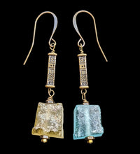 bronze tree & roman glass set