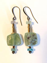 bronze tree & roman glass set