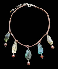bohemian roman glass & pearl set # 2